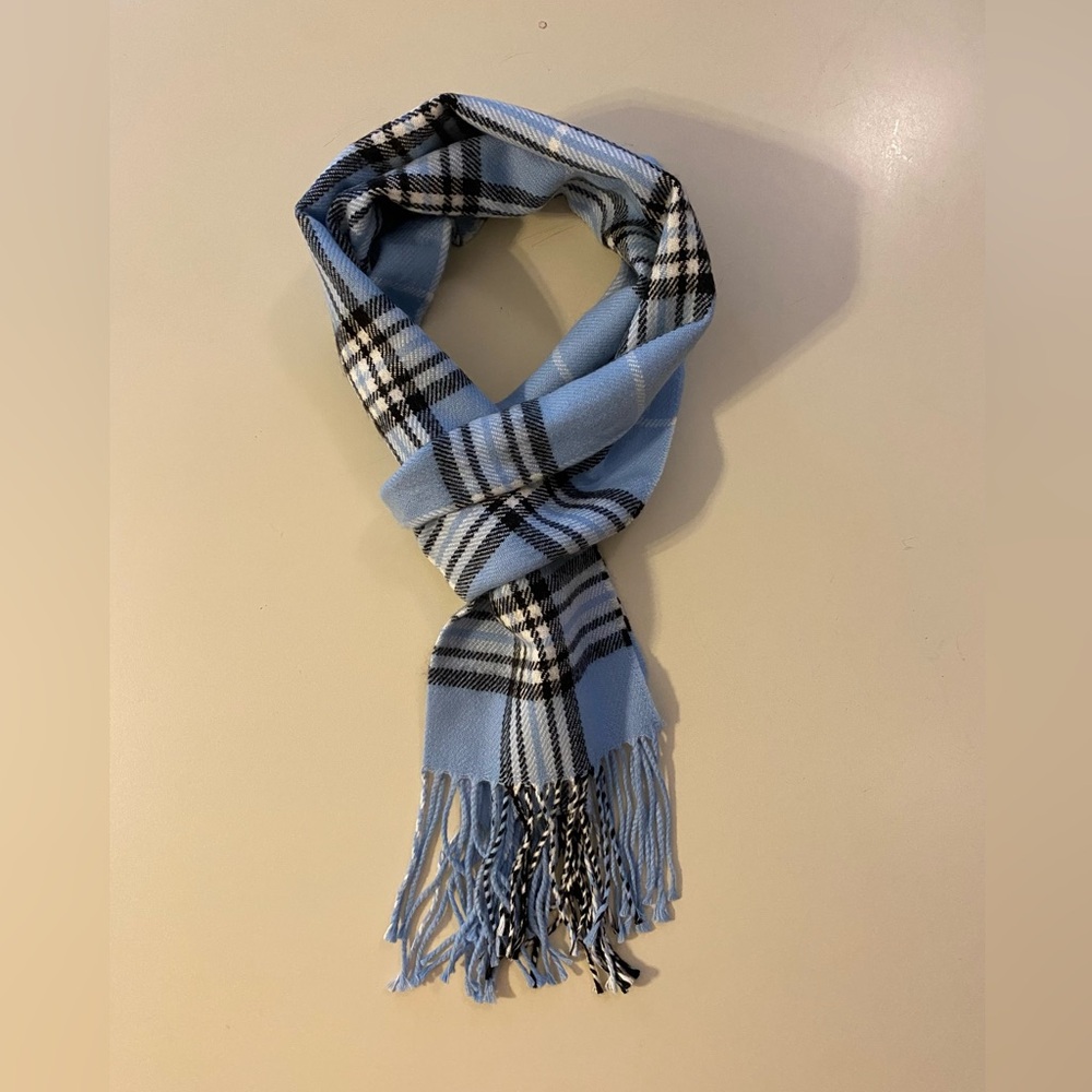 Plaid Blue Scarf